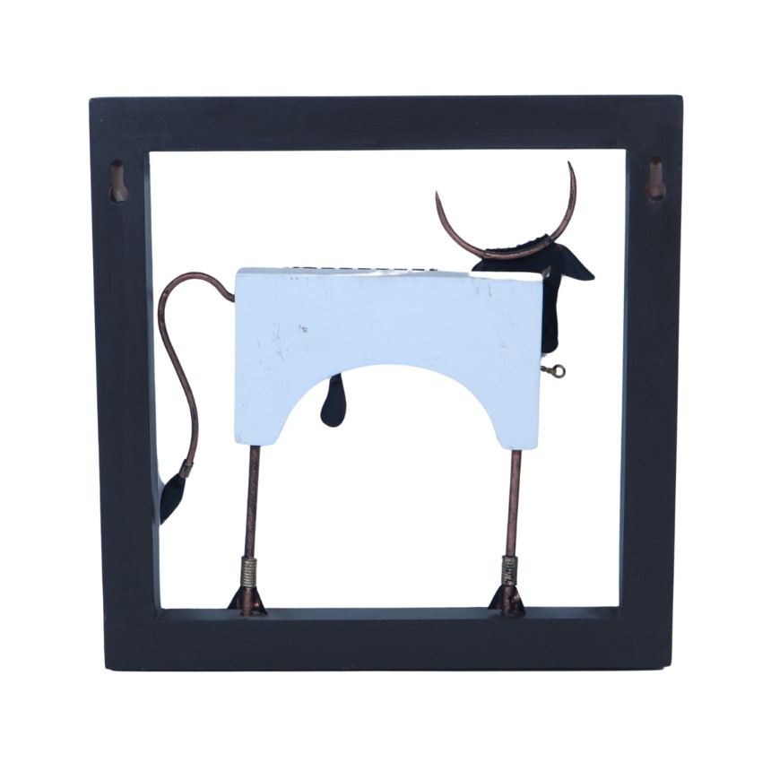 DECORATIVE COW IN FRAME