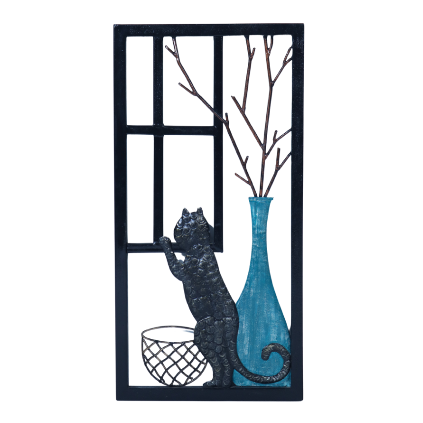BLUE VASE CAT FRAME