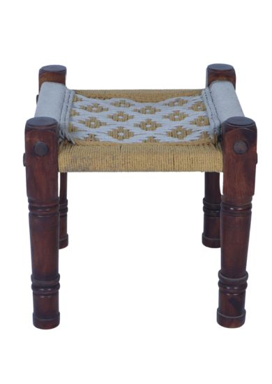 WOODEN TEXTILE STOOL