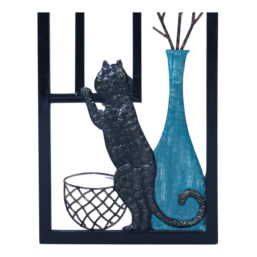 BLUE VASE CAT FRAME