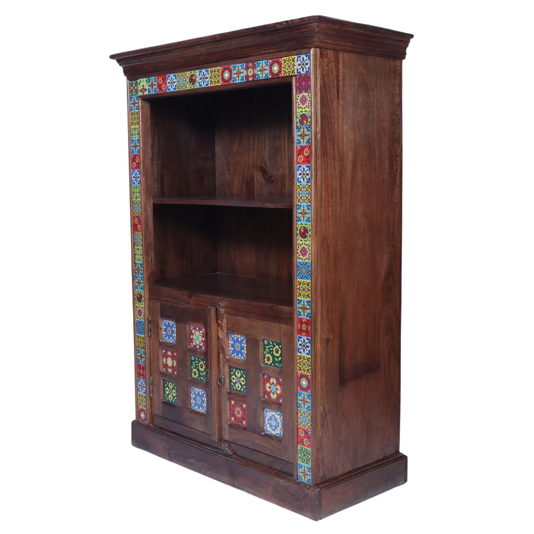 WOODEN TILE FITTED BOOKSHELF