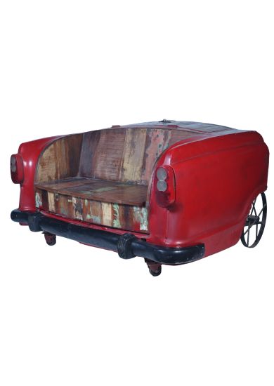 IRON AND WOODEN CAR SOFA