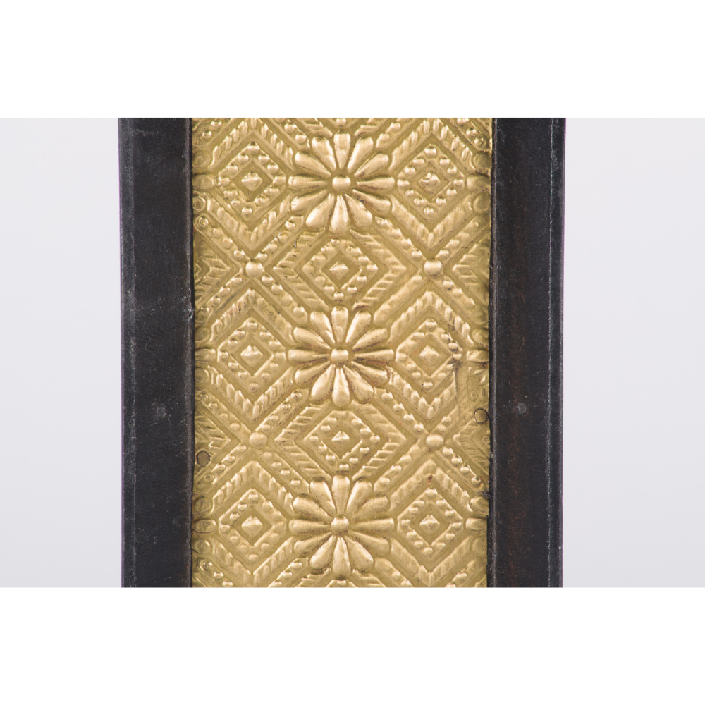 WOOD BRASS FITTED SQUARE CANDLE SMALL