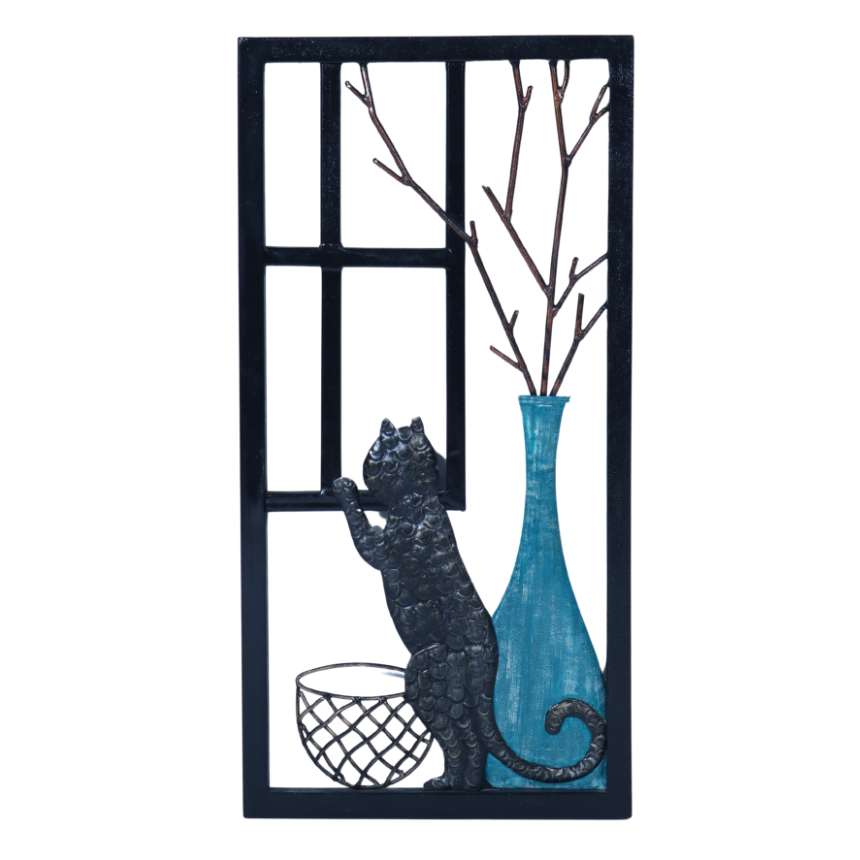 BLUE VASE CAT FRAME