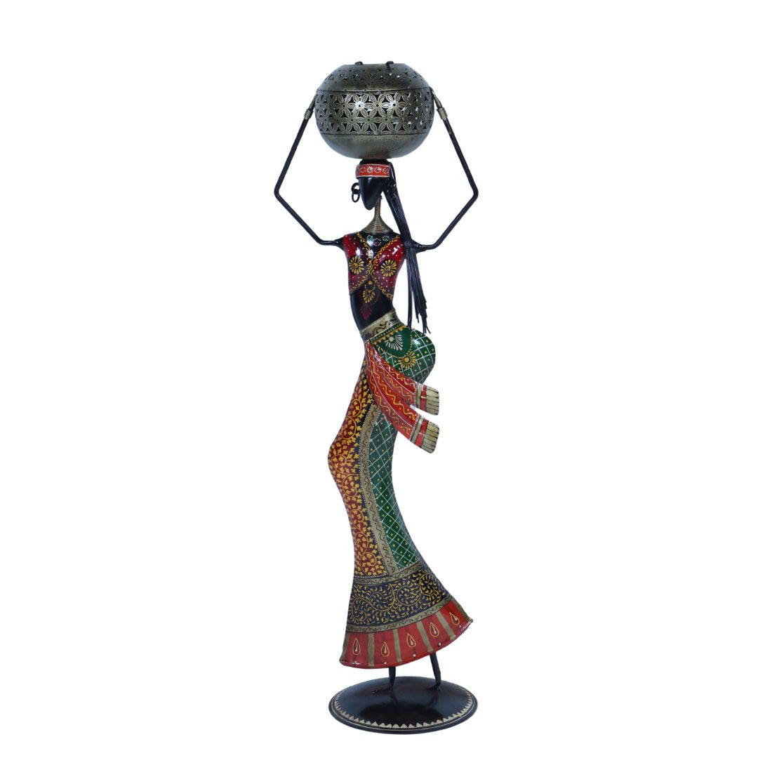 IRON DOLL WITH HANDI T/LIGHT ON HEAD