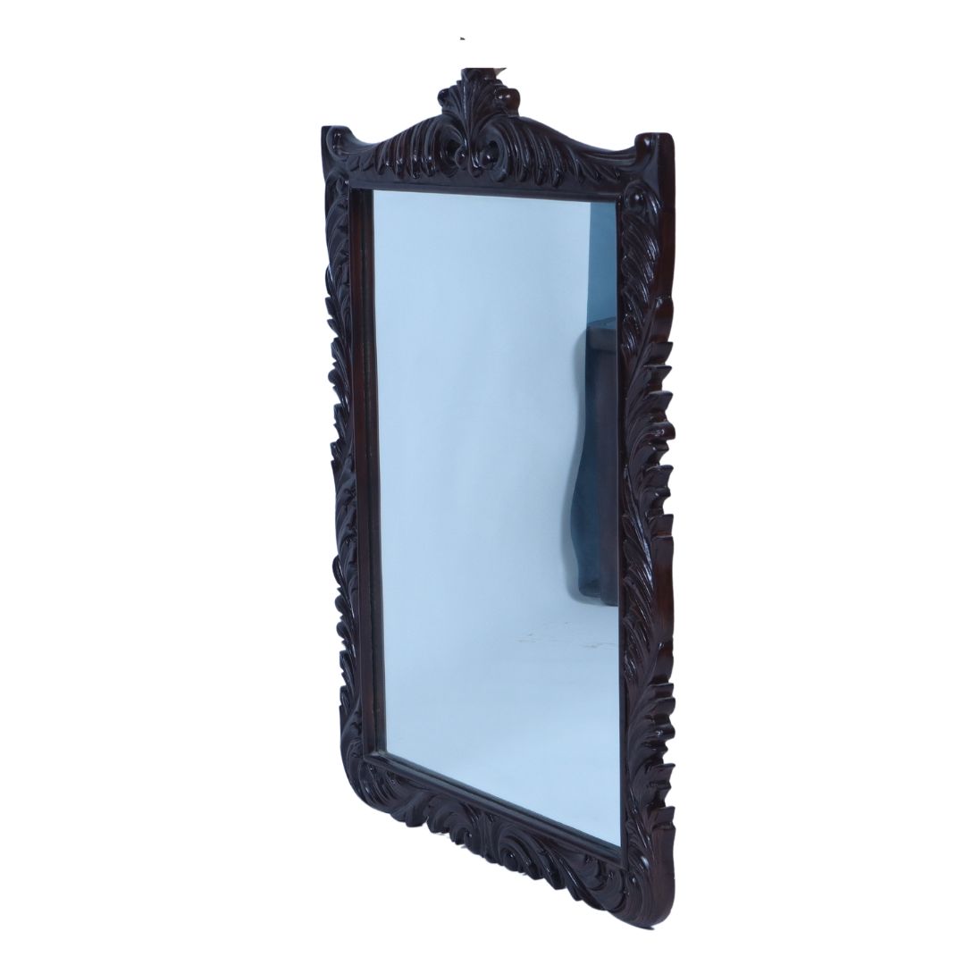 WOODEN CARVED MIRROR FRAME WITH MIRROR 