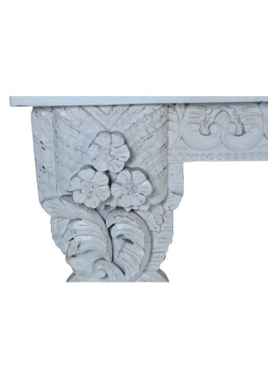 WOODEN FLOWER CARVING CONSOLE TABLE