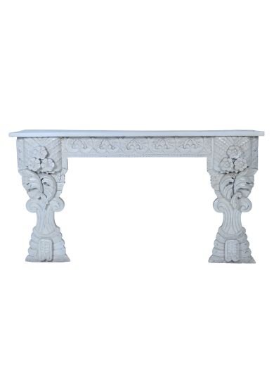 WOODEN FLOWER CARVING CONSOLE TABLE