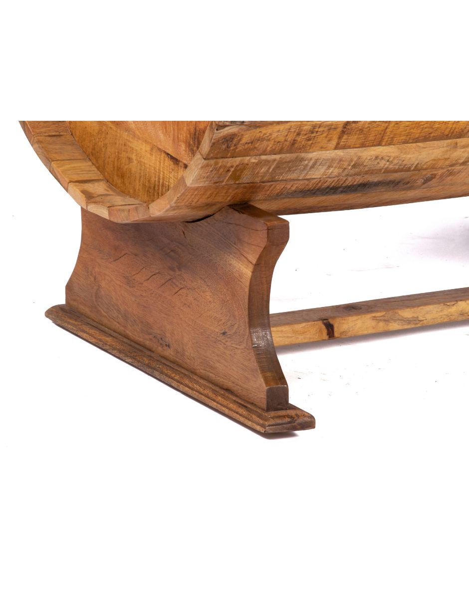WOODEN SOFA SINGLE SEATER BEER BARREL DESIGN
