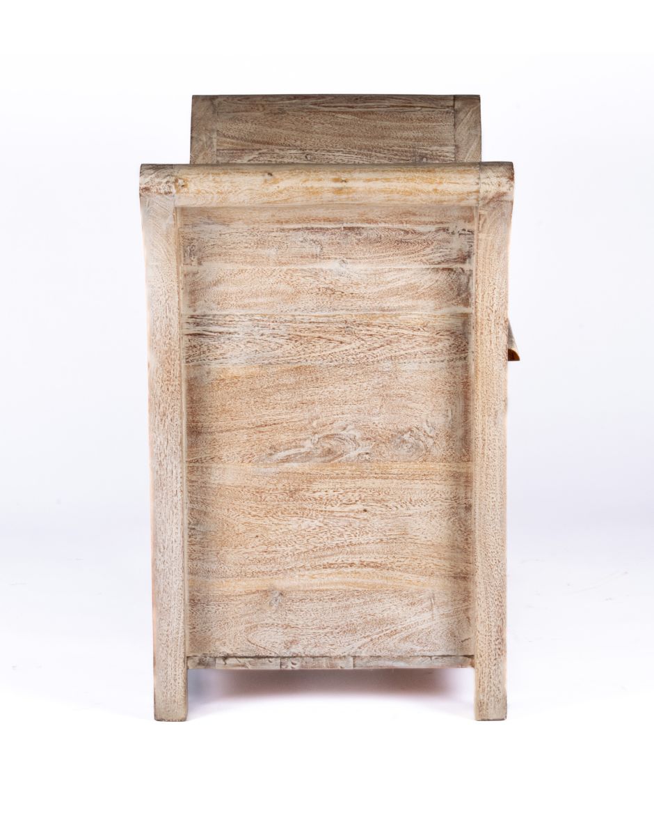 WOODEN SOFA BOX SANDBLAST WHITE