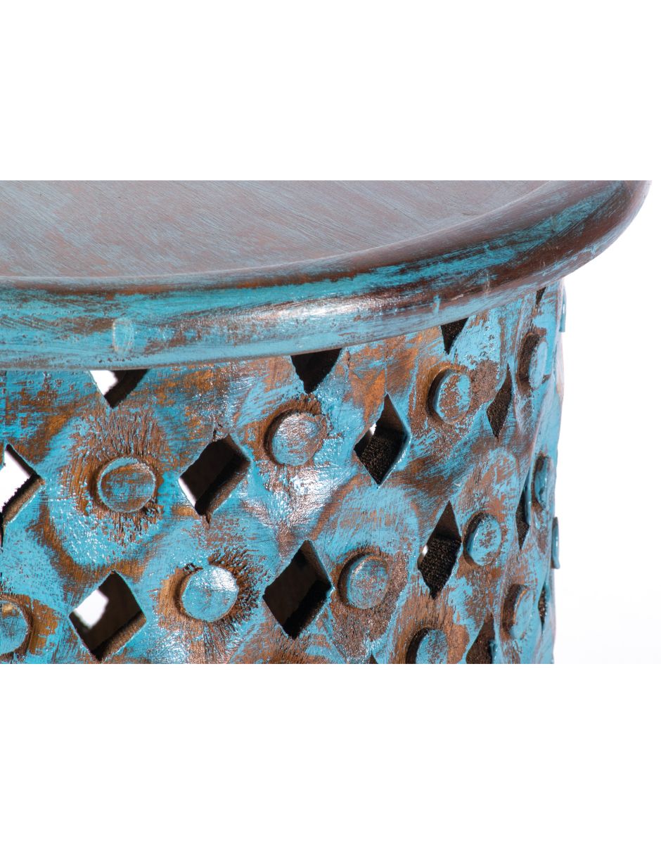 WOODEN CARVED SIDE TABLE