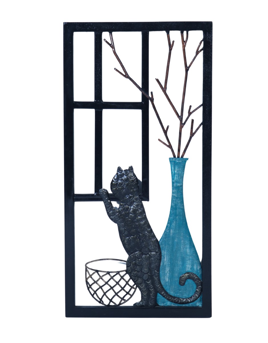 BLUE VASE CAT FRAME