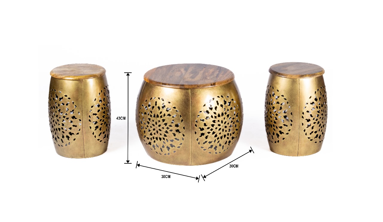 IRON STOOL WOODEN TOP