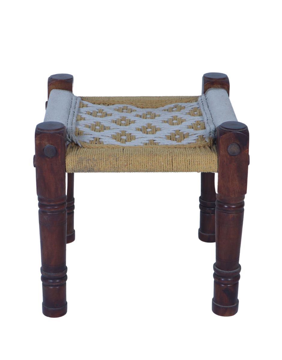 WOODEN TEXTILE STOOL