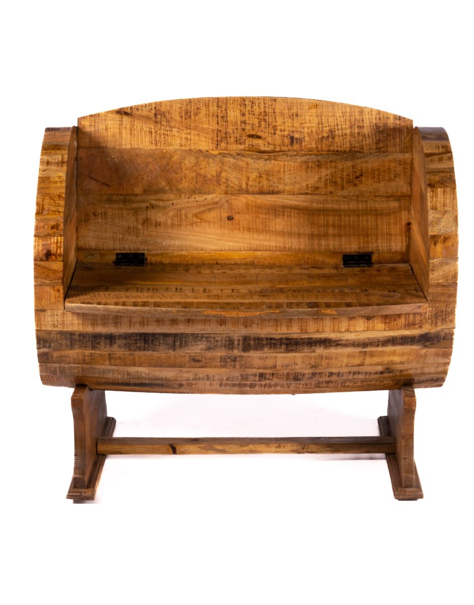 WOODEN SOFA SINGLE SEATER BEER BARREL DESIGN