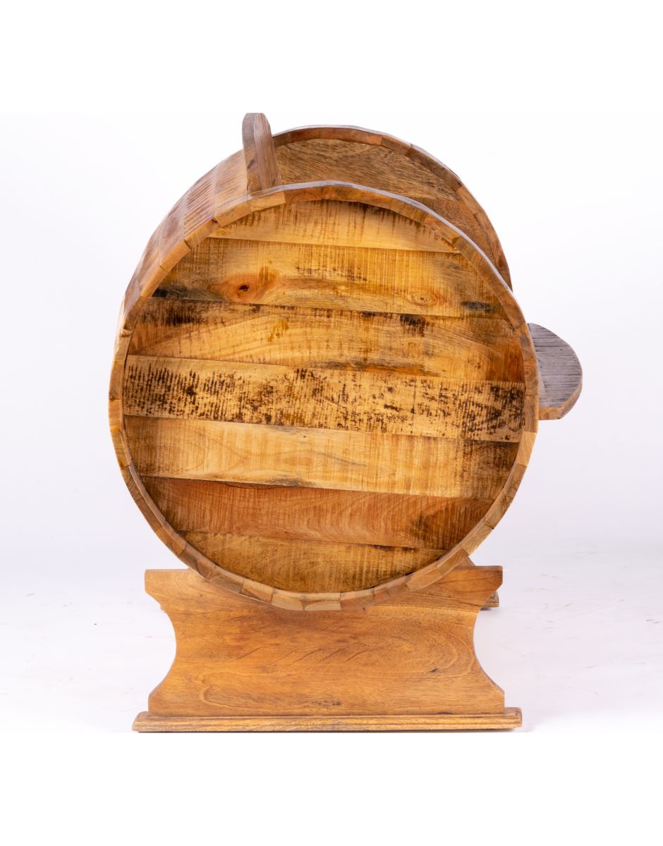 WOODEN SOFA SINGLE SEATER BEER BARREL DESIGN