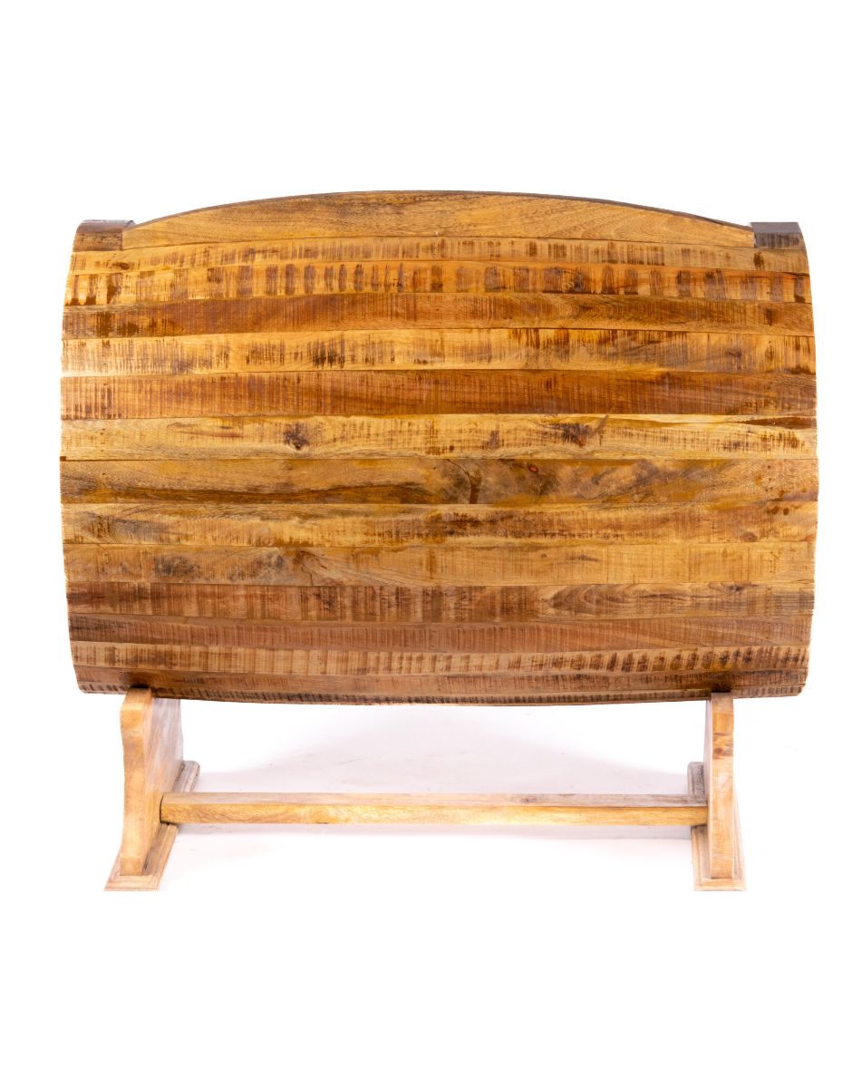 WOODEN SOFA SINGLE SEATER BEER BARREL DESIGN