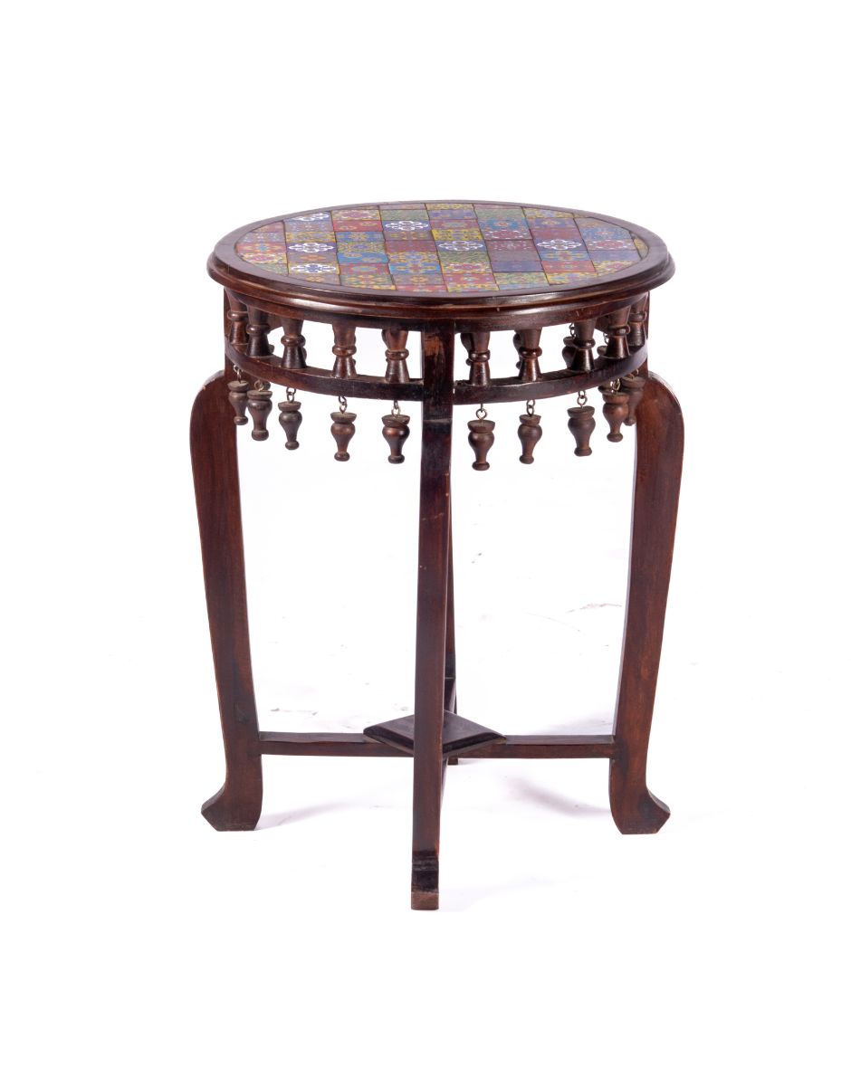 WOODEN TILE FTD ROUND STOOL